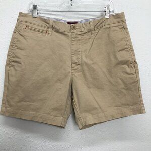 Untuckit St Vincent Shorts Mens 34 Beige Chino Casual Stretch 7" Flat Front